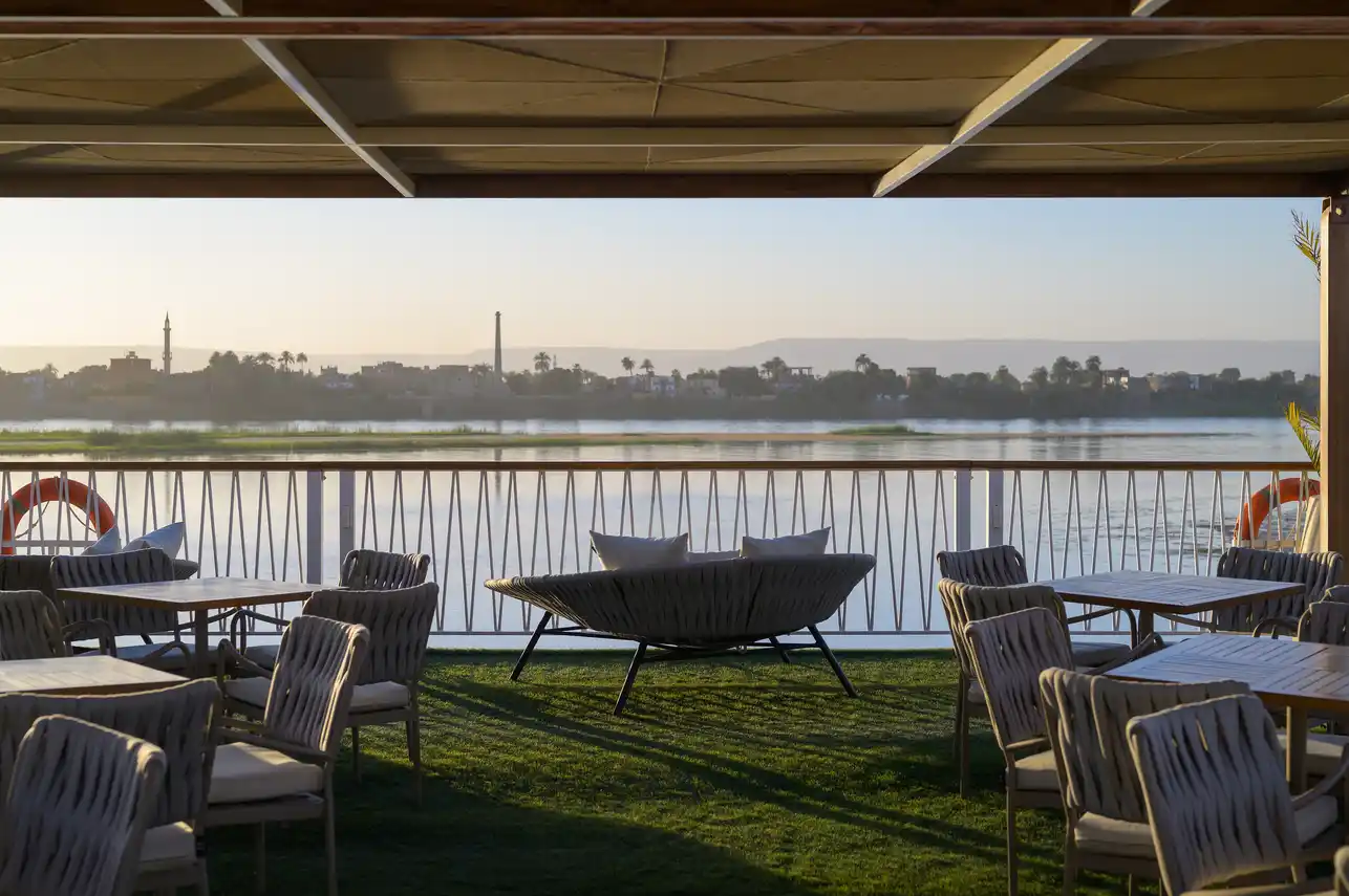 Sun deck of the MS Tamr Henna Nile Cruise Nile cruise